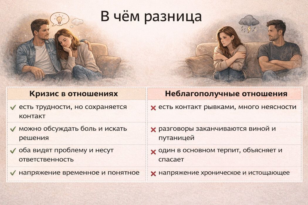 Как понять, это кризис отношений или вы просто не подходите друг другу?